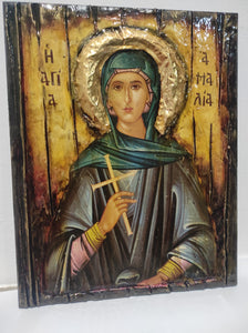 Saint St. Amelia, Amalia Icon-Handmade Greek Orthodox  Icon