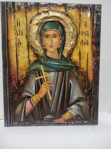 Saint St. Amelia, Amalia Icon-Handmade Greek Orthodox  Icon
