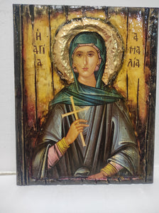 Saint St. Amelia, Amalia Icon-Handmade Greek Orthodox  Icon