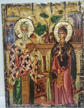 Load image into Gallery viewer, Saints Cyprian, Hieromartyr, Bishop of Carthago and Justina, Virgin-Martyr, of Nicomedia, Full Body Icon-Greek Byzantine Icons