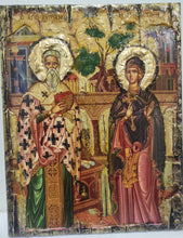 Load image into Gallery viewer, Saints Cyprian, Hieromartyr, Bishop of Carthago and Justina, Virgin-Martyr, of Nicomedia, Full Body Icon-Greek Byzantine Icons