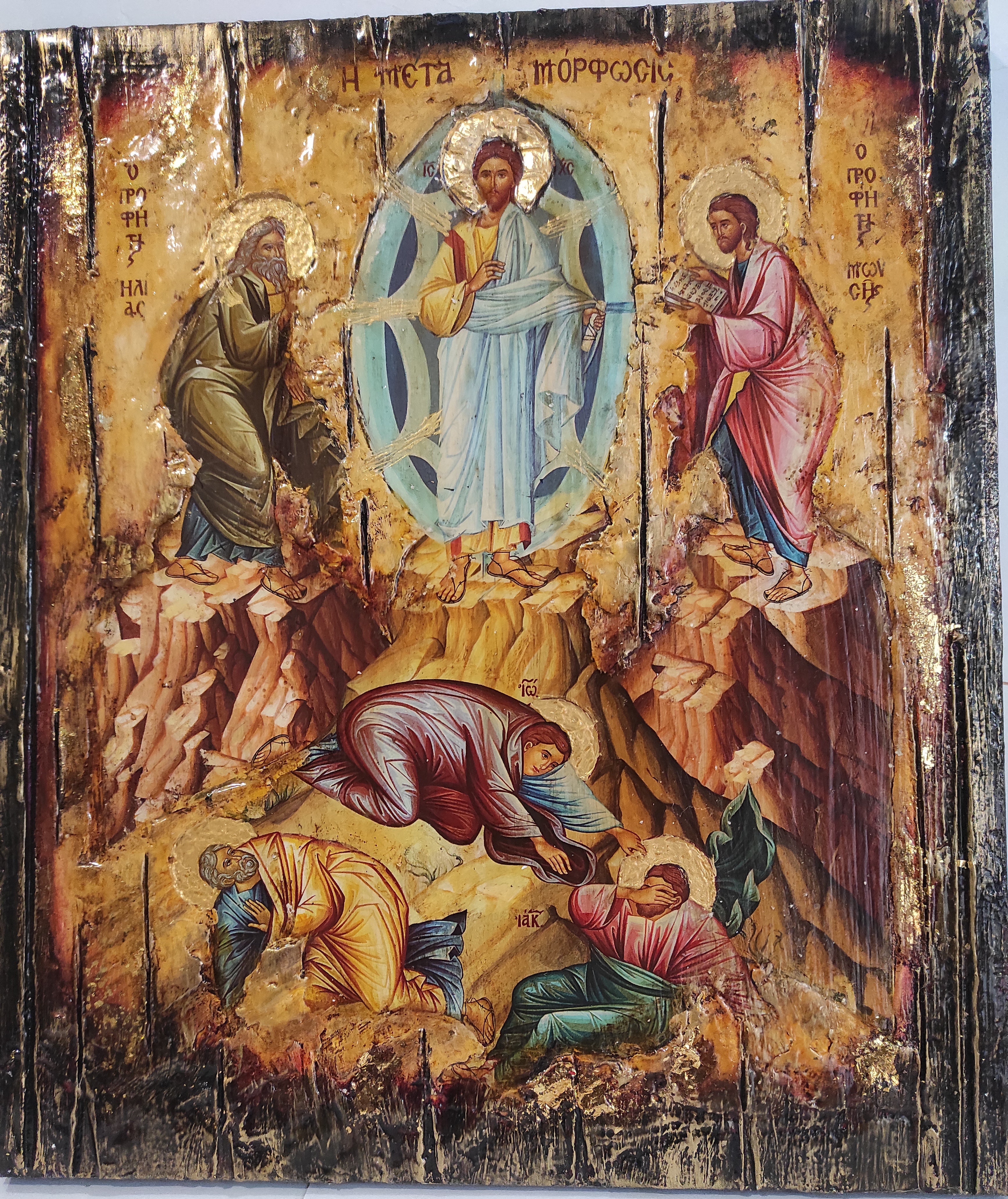 Transfiguration of Christ-Religious Hanging Icon -Orthodox Icon - Real Handmade Greek Byzantine Icons Unique Handmade Icon