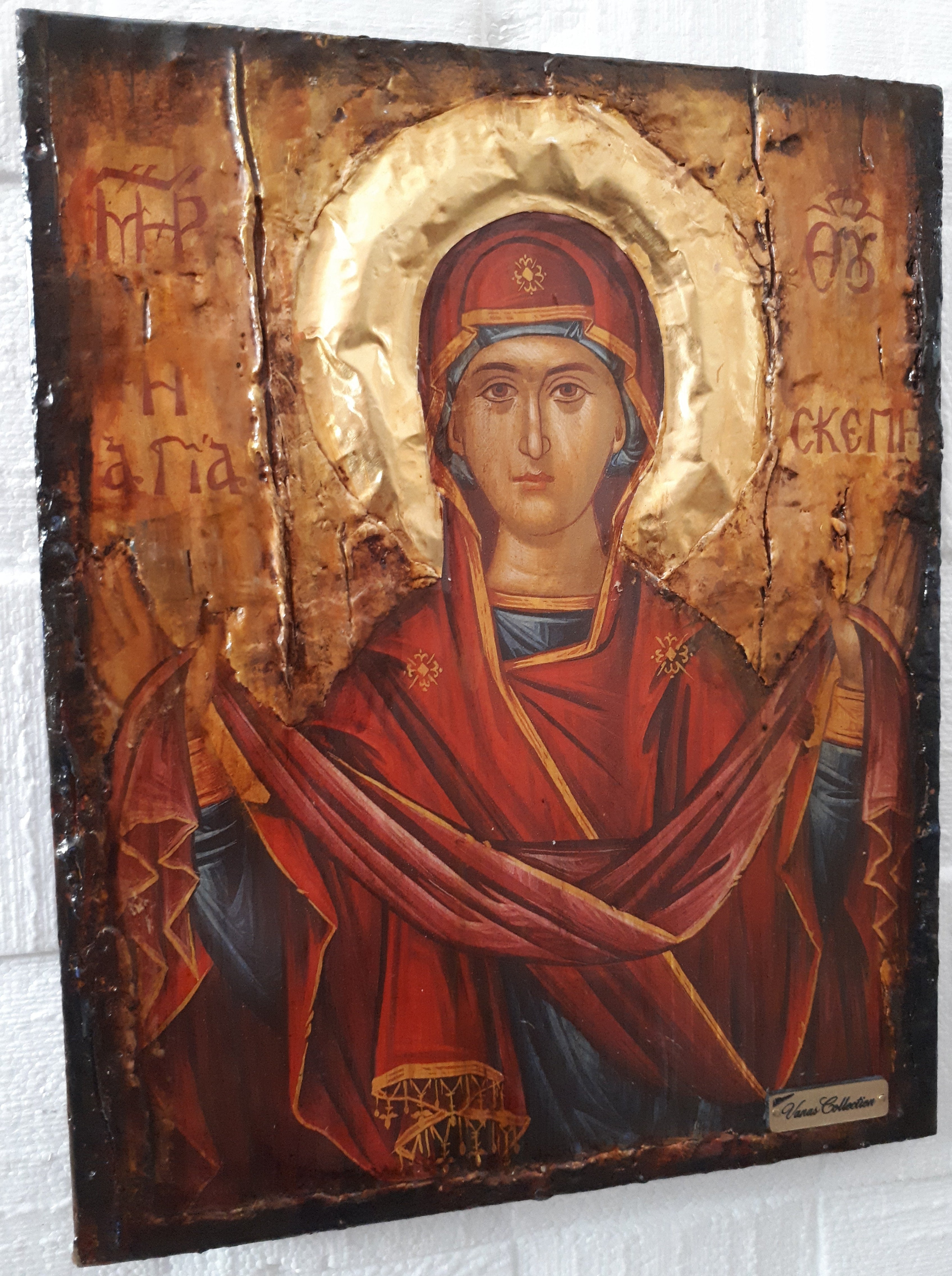 Panagia Virgin Mary Theoskepasti Greek Handmade Orthodox Byzantine Russian Icons