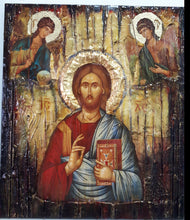 Load image into Gallery viewer, Jesus Christ PANTOCRATOR PANTOKRATOR Icon with Angels Michael Gabriel-Greek Icons - Vanas Collection