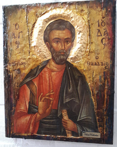 Saint Jude Ioudas Judas Thaddeus-Greek Orthodox Byzantine Handmade Rare Icons - Vanas Collection