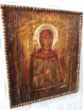 Load image into Gallery viewer, Saint St. Paraskevi on Wood Antique Style Icon - Orthodox Rare Byzantine Icons - Vanas Collection