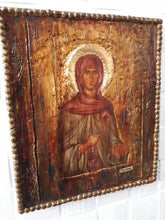 Load image into Gallery viewer, Saint St. Paraskevi on Wood Antique Style Icon - Orthodox Rare Byzantine Icons - Vanas Collection
