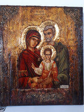 Laden Sie das Bild in den Galerie-Viewer, The Holy Family - Virgin and Child with Saint Joseph the Betrothed- Byzantine Icon - Vanas Collection
