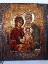 Laden Sie das Bild in den Galerie-Viewer, The Holy Family - Virgin and Child with Saint Joseph the Betrothed- Byzantine Icon - Vanas Collection