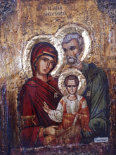 Laden Sie das Bild in den Galerie-Viewer, The Holy Family - Virgin and Child with Saint Joseph the Betrothed- Byzantine Icon - Vanas Collection