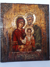 Laden Sie das Bild in den Galerie-Viewer, The Holy Family - Virgin and Child with Saint Joseph the Betrothed- Byzantine Icon - Vanas Collection
