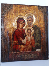 Laden Sie das Bild in den Galerie-Viewer, The Holy Family - Virgin and Child with Saint Joseph the Betrothed- Byzantine Icon - Vanas Collection