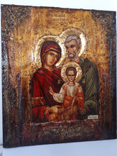 Laden Sie das Bild in den Galerie-Viewer, The Holy Family - Virgin and Child with Saint Joseph the Betrothed- Byzantine Icon - Vanas Collection