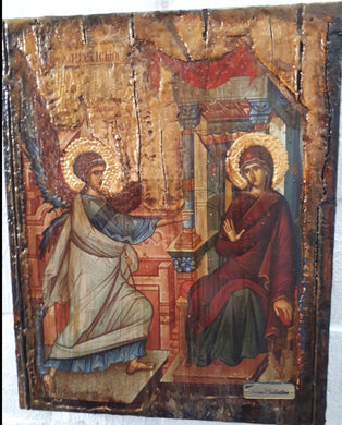 Annunciation of the Virgin Mary Theotokos-Orthodox Greek Byzantine Handmade Icon - Vanas Collection