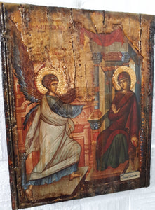 Annunciation of the Virgin Mary Theotokos-Orthodox Greek Byzantine Handmade Icon - Vanas Collection