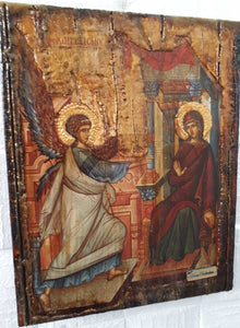 Annunciation of the Virgin Mary Theotokos-Orthodox Greek Byzantine Handmade Icon - Vanas Collection