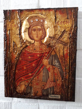 Load image into Gallery viewer, Antique Style Saint Helen Icon-Handmade Greek Orthodox Byzantine Christian Icon - Vanas Collection