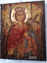 Load image into Gallery viewer, Antique Style Saint Helen Icon-Handmade Greek Orthodox Byzantine Christian Icon - Vanas Collection