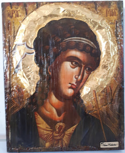Archangel Michael handmade Greek Christian Orthodox Byzantine Golden Halo Icon - Vanas Collection