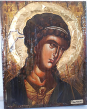 Load image into Gallery viewer, Archangel Michael handmade Greek Christian Orthodox Byzantine Golden Halo Icon - Vanas Collection