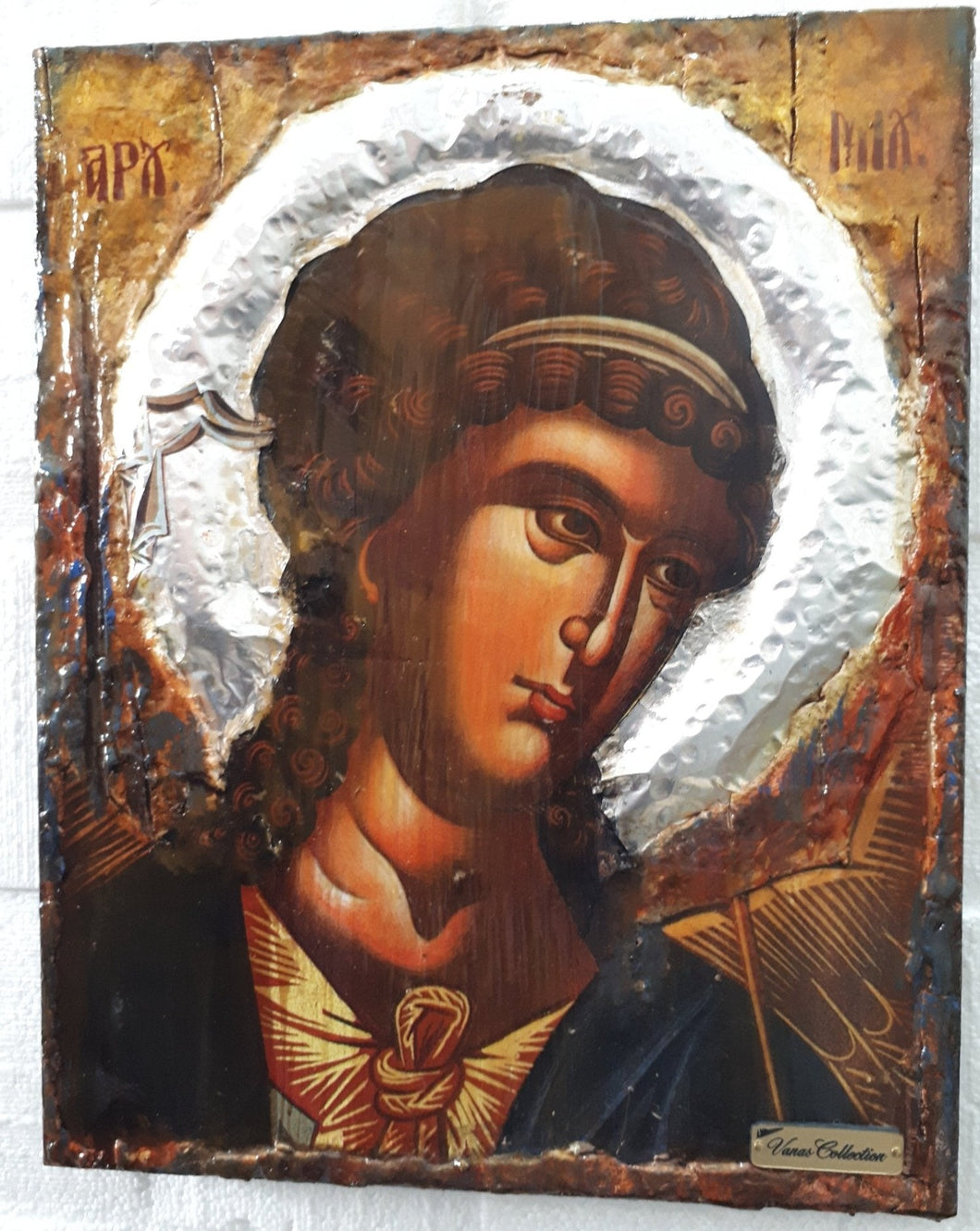Archangel Michael handmade Greek Christian Orthodox byzantine icon - Vanas Collection
