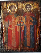 Load image into Gallery viewer, Archangels Michael and Gabriel Icon-Greek Orthodox Byzantine Icons Gift - Vanas Collection
