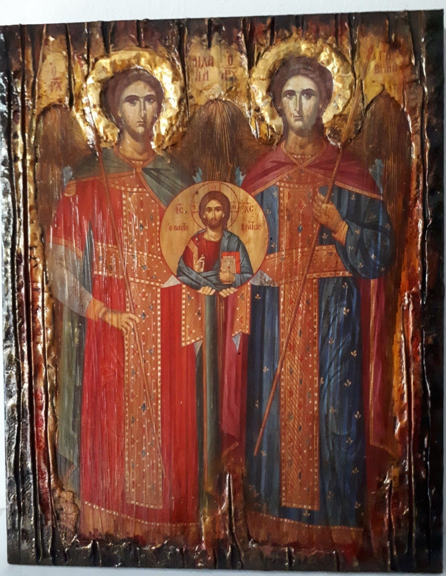 Archangels Michael and Gabriel Icon-Greek Orthodox Byzantine Icons Gift - Vanas Collection