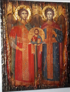 Archangels Michael and Gabriel Icon-Greek Orthodox Byzantine Icons Gift - Vanas Collection