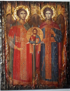 Archangels Michael and Gabriel Icon-Greek Orthodox Byzantine Icons Gift - Vanas Collection
