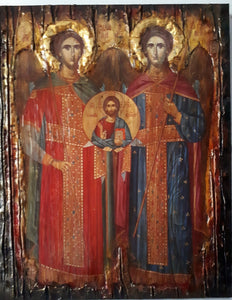 Archangels Michael and Gabriel Icon-Greek Orthodox Byzantine Icons Gift - Vanas Collection
