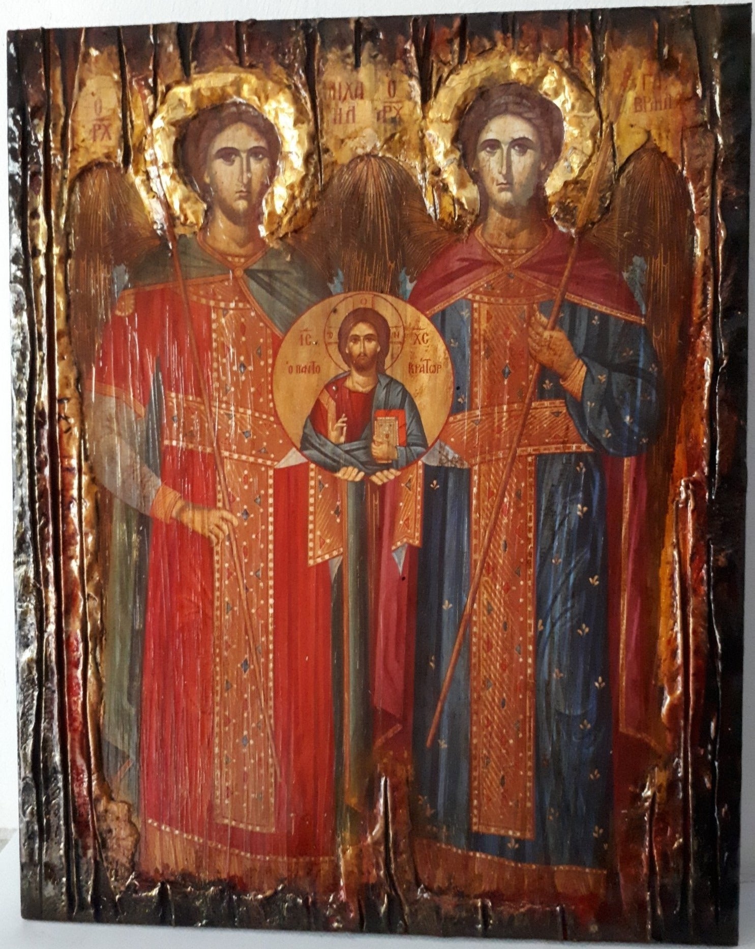 Archangels Michael and Gabriel Icon-Greek Orthodox Byzantine Icons Gift - Vanas Collection
