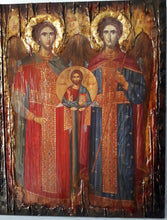 Load image into Gallery viewer, Archangels Michael and Gabriel Icon-Greek Orthodox Byzantine Icons Gift - Vanas Collection