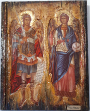 Load image into Gallery viewer, Archangels Michael Gabriel Icon-Greek Christian Orthodox Byzantine Icons - Vanas Collection