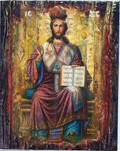 Load image into Gallery viewer, Christ Blessing, King of Kings and Great High Priest-Greek Byzantine on Throne Icon - Vanas Collection