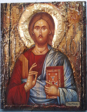 Load image into Gallery viewer, Handmade Jesus Christ Pantocrator - Christianity Orthodox Byzantine Greek Icons - Vanas Collection