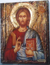 Load image into Gallery viewer, Handmade Jesus Christ Pantocrator - Christianity Orthodox Byzantine Greek Icons - Vanas Collection