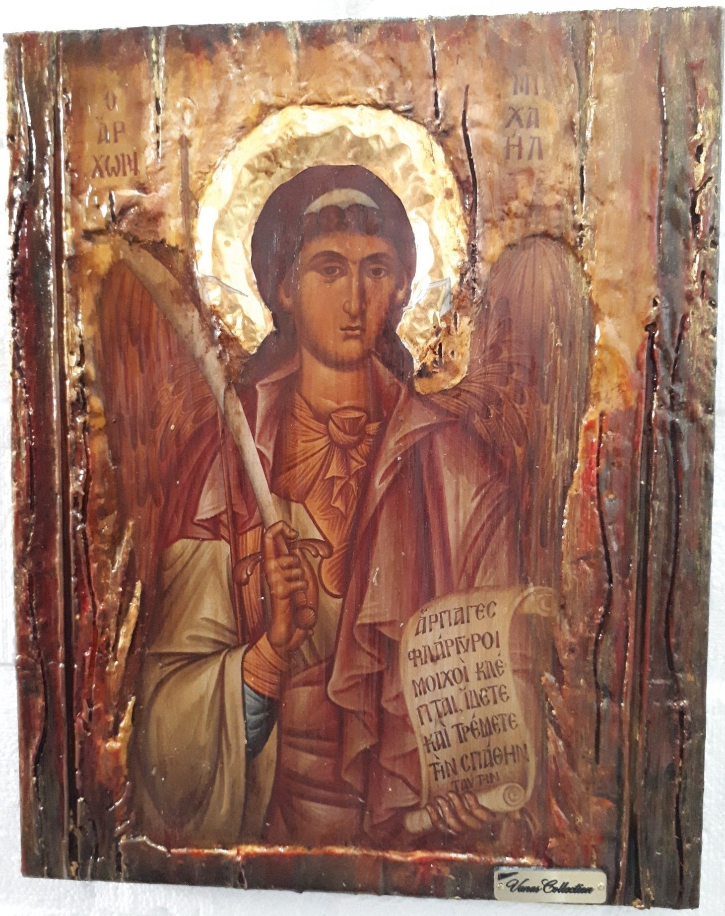 Holy Archangel Michael Icon-Greek Christian Orthodox Catholic Handmade Icons - Vanas Collection