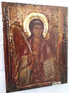 Holy Archangel Michael Icon-Greek Christian Orthodox Catholic Handmade Icons - Vanas Collection