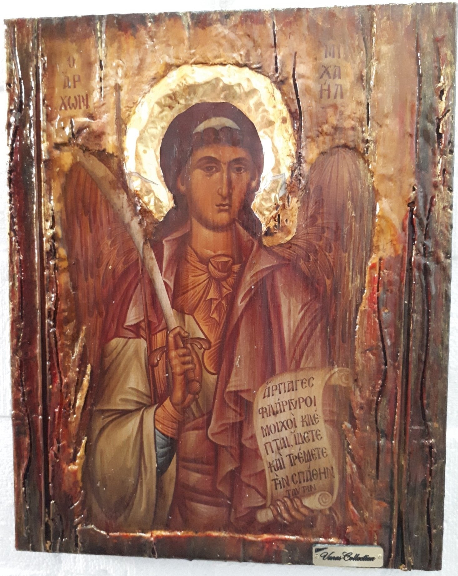 Holy Archangel Michael Icon-Greek Christian Orthodox Catholic Handmade Icons - Vanas Collection