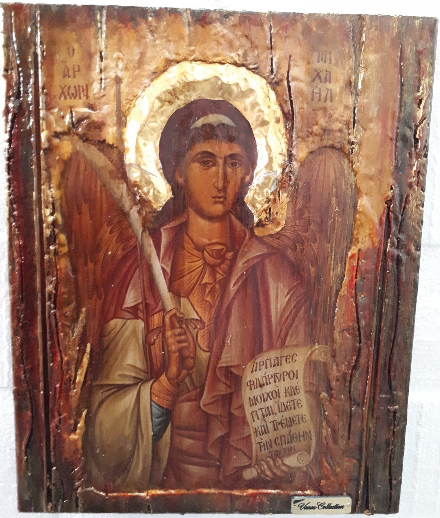 Holy Archangel Michael Icon-Greek Christian Orthodox Catholic Handmade Icons - Vanas Collection