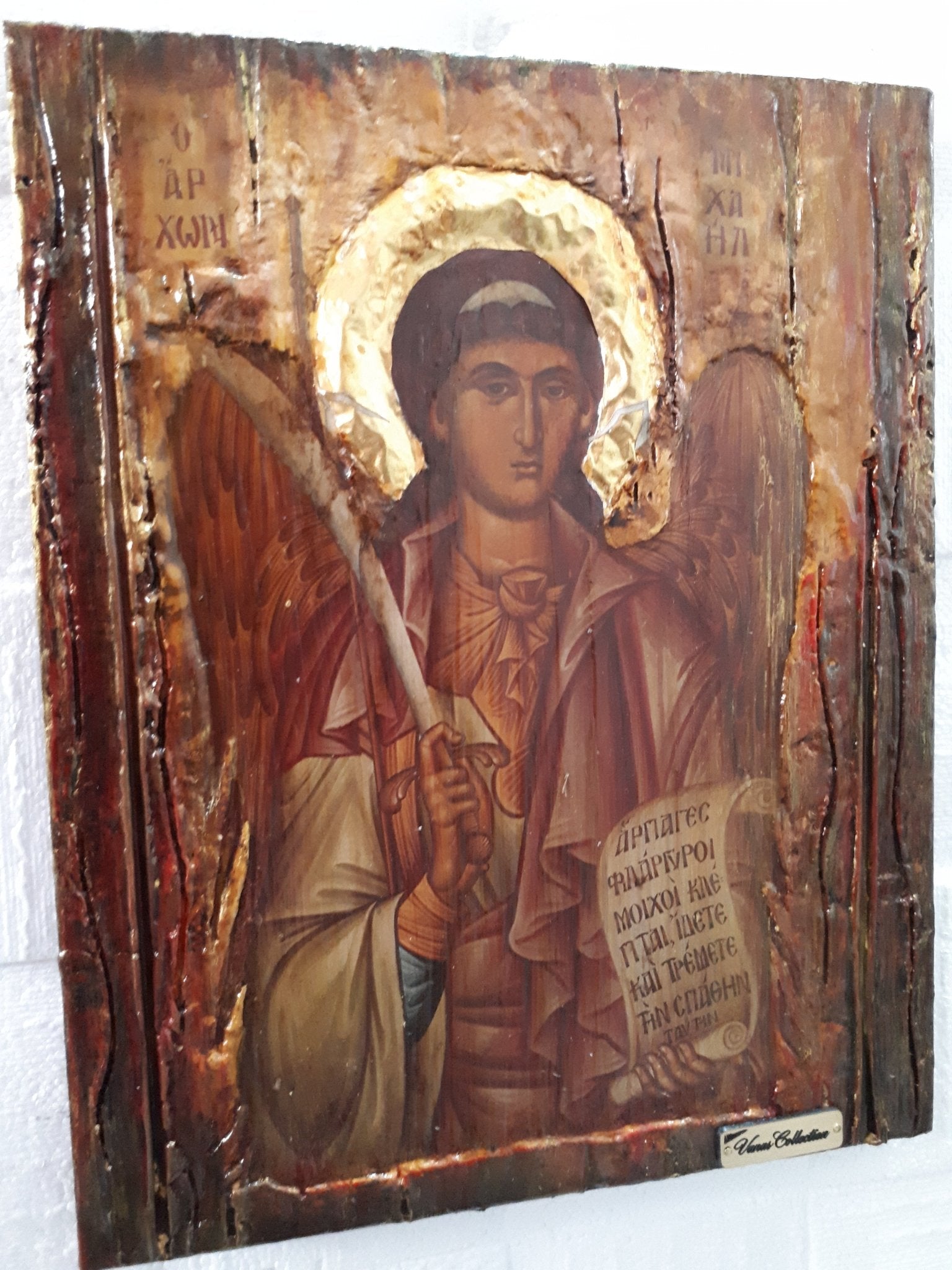 Holy Archangel Michael Icon-Greek Christian Orthodox Catholic Handmade Icons - Vanas Collection