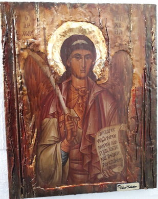 Holy Archangel Michael Icon-Greek Christian Orthodox Catholic Handmade Icons - Vanas Collection