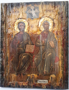 Holy Trinity, Agia Trias Icon-Greek Byzantine Handmade Icons 25X20X2 cm - Vanas Collection