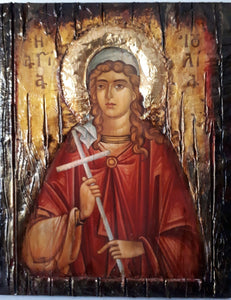 Icon of Saint Ioulia Julia on Wood-Agia Ioylia-Greek Orthodox Byzantine Icons - Vanas Collection