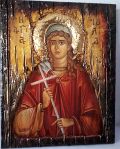 Icon of Saint Ioulia Julia on Wood-Agia Ioylia-Greek Orthodox Byzantine Icons - Vanas Collection