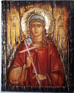 Icon of Saint Ioulia Julia on Wood-Agia Ioylia-Greek Orthodox Byzantine Icons - Vanas Collection