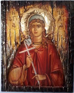 Icon of Saint Ioulia Julia on Wood-Agia Ioylia-Greek Orthodox Byzantine Icons - Vanas Collection