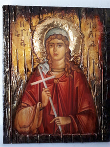 Icon of Saint Ioulia Julia on Wood-Agia Ioylia-Greek Orthodox Byzantine Icons - Vanas Collection