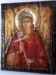 Icon of Saint Ioulia Julia on Wood-Agia Ioylia-Greek Orthodox Byzantine Icons - Vanas Collection