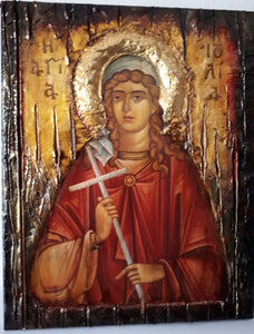 Icon of Saint Ioulia Julia on Wood-Agia Ioylia-Greek Orthodox Byzantine Icons - Vanas Collection